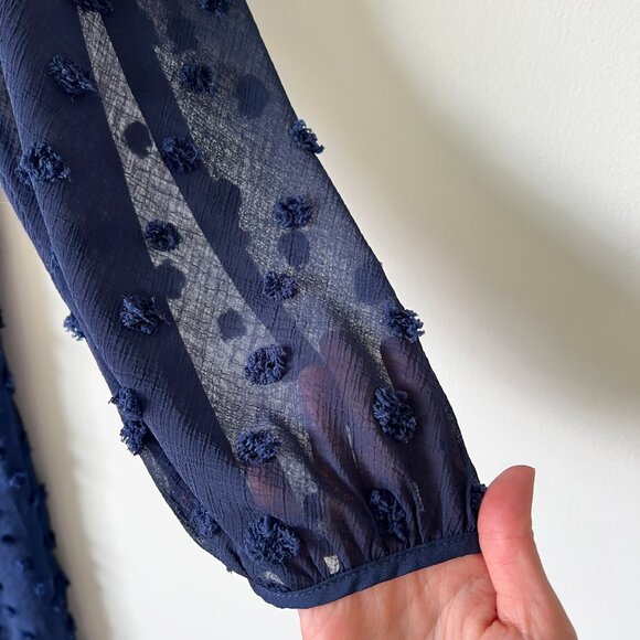 Anthropologie Eri + Ali Michaela Textured Dot Dress Size 8 - Picture 9 of 13